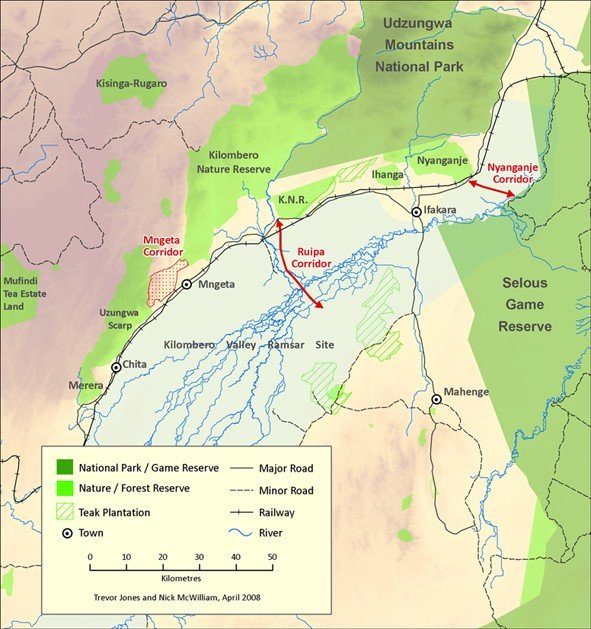 Protected areas and wildlife corridor in the landscapes